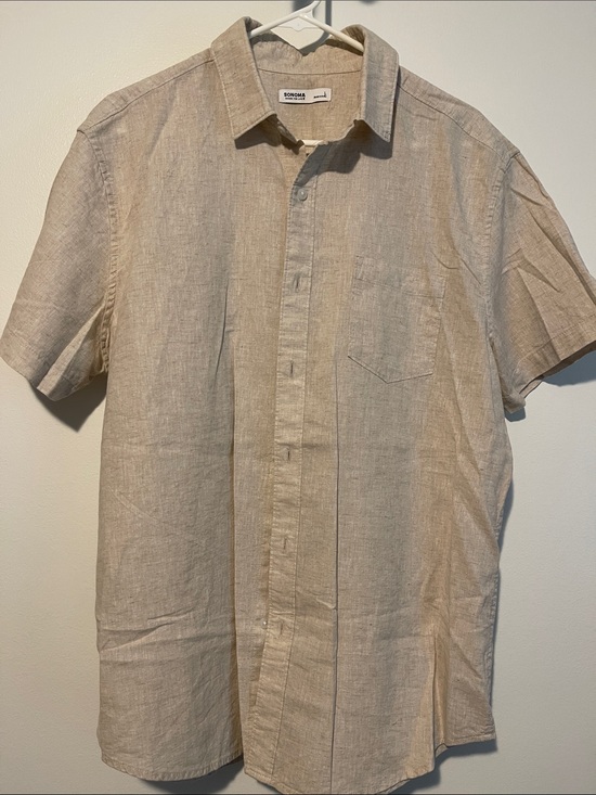 Sonoma Other - Sonoma Short-Sleeve Button-Down Shirt in Beige
